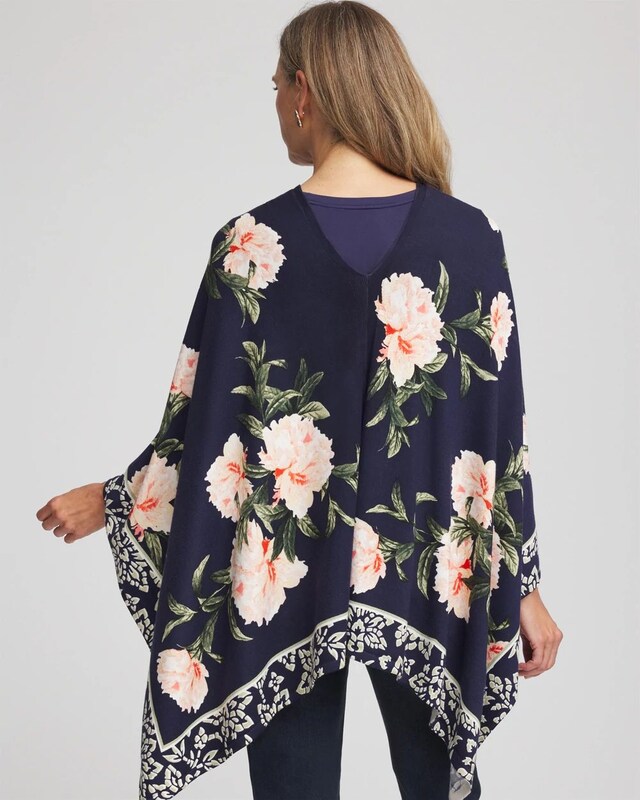 Asymmetrical Convertible Sweater Poncho - image 3